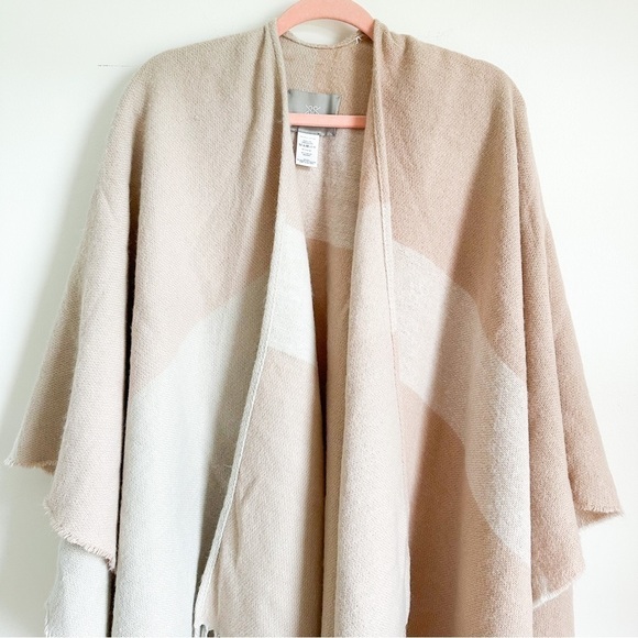 SOIA & KYO Pale Pink Cream Woven Scarfigan Scarf Cardigan Wrap w/Fringe Detail - Picture 11 of 16